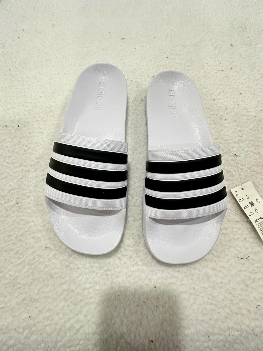White Adidas Slides